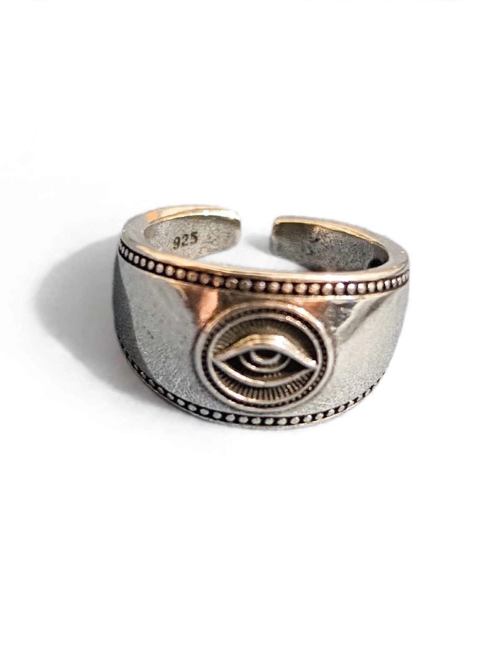 All-Seeing Eye Sterling Open Band Ring - Silver